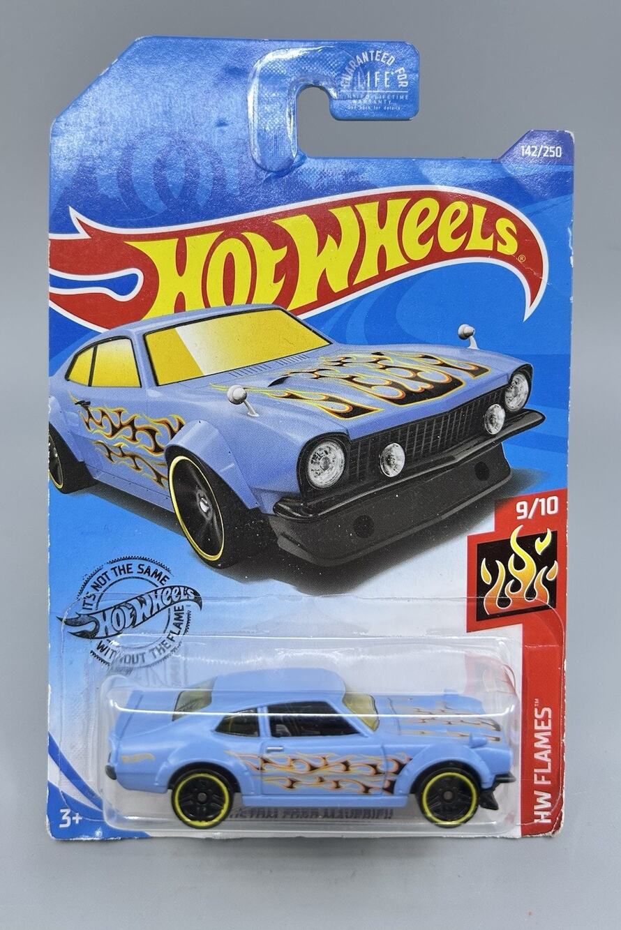 Hot Wheels Custom FORD Maverick Light Blue Kroger HW Flames 9/10 Diecast 1:64